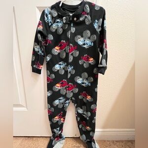 Monster Truck pajama onesie with zipper in 3T
